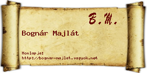 Bognár Majlát névjegykártya